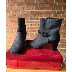 Aerosoles Women's Boots Buckle Ankle Grey Pre-owned 10